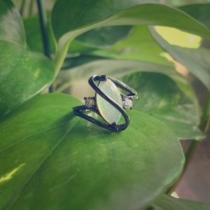 Black opal costume ring
